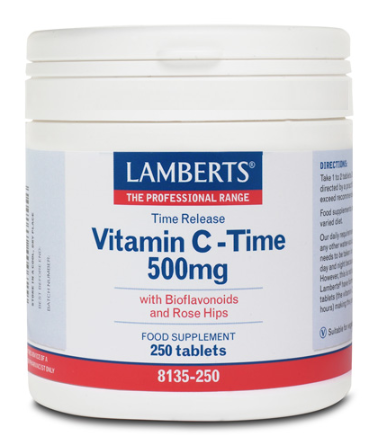 Vitamin C 500 mg Sustained Release with Bioflavonoids and Rosehip 250 Tablets