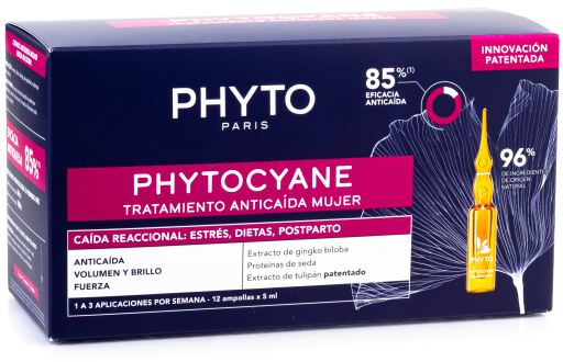 Phytocyane Anti-Hair Loss Treatment Woman Reactional 12 x 5 ml